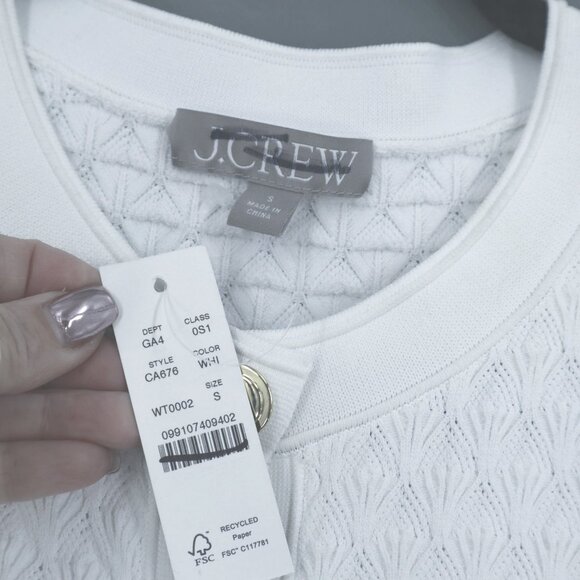 J. Crew Textured Lady Sweater Dress Women S White Preppy Professional Office NWT - Picture 10 of 16